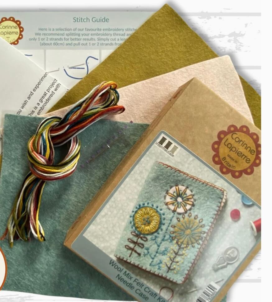Needle Case Felt Embroidery Kit - Natural Fibre Arts