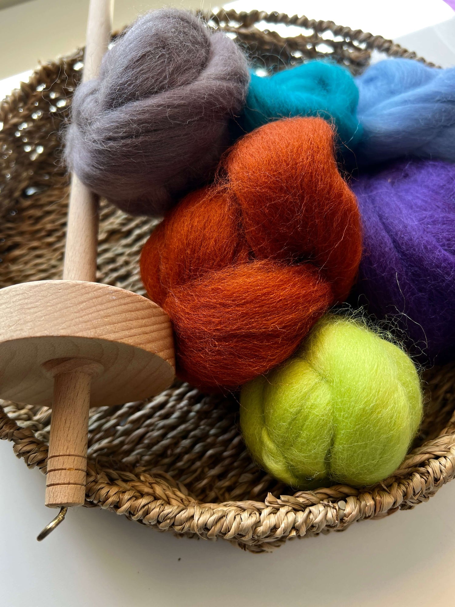 Tasting pack | Corriedale 150 grams Fibre Tops in 6 vibrant colors.