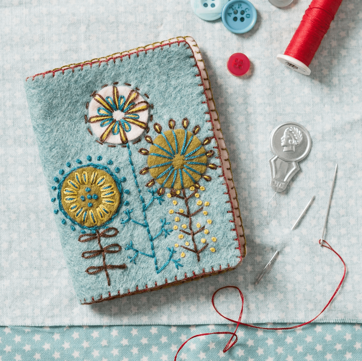 Needle Case Felt Embroidery Kit - Natural Fibre Arts
