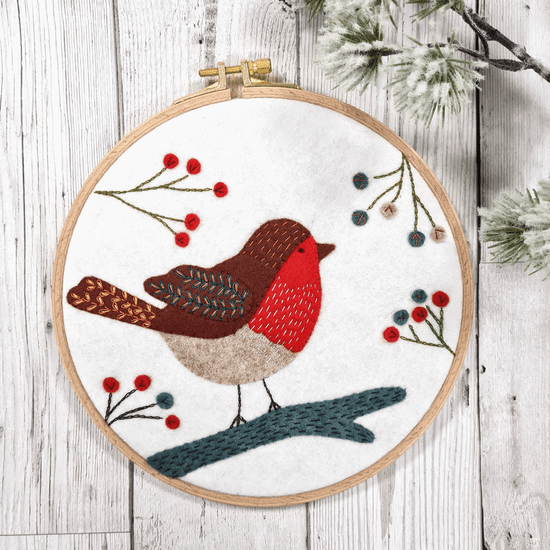Robin Appliqué Hoop Kit - Natural Fibre Arts
