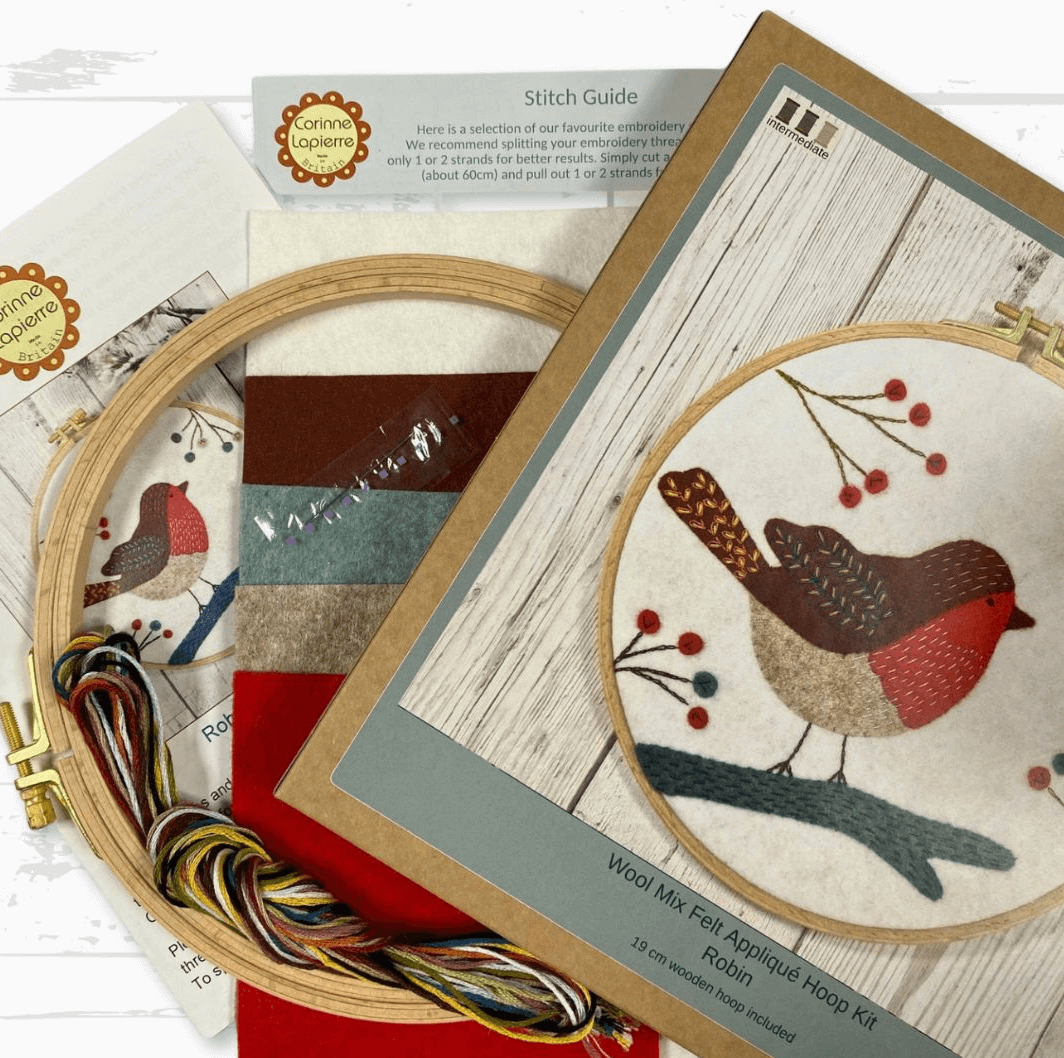 Robin Appliqué Hoop Kit - Natural Fibre Arts