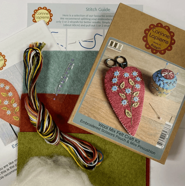 Scissors Pouch & Mini Pin Cushion Felted Craft Kit - Natural Fibre Arts