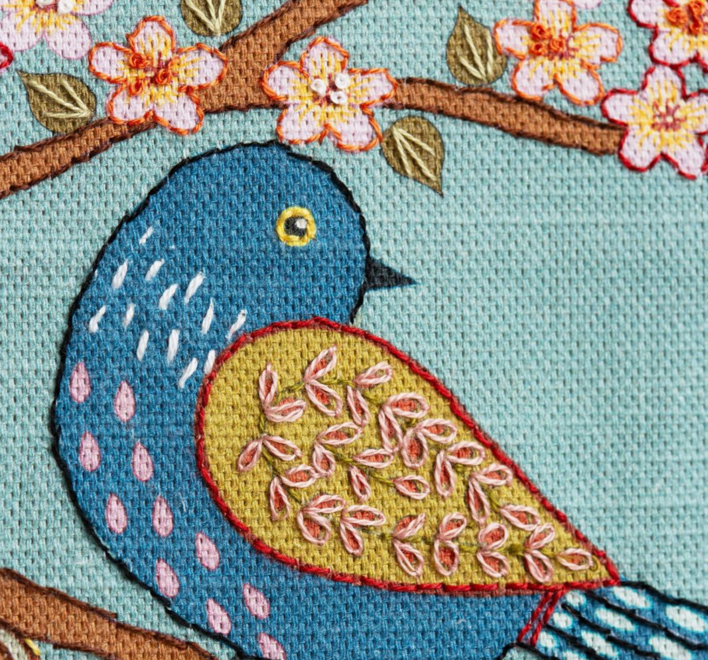 Birds Printed Linen Embroidery Kit - Natural Fibre Arts