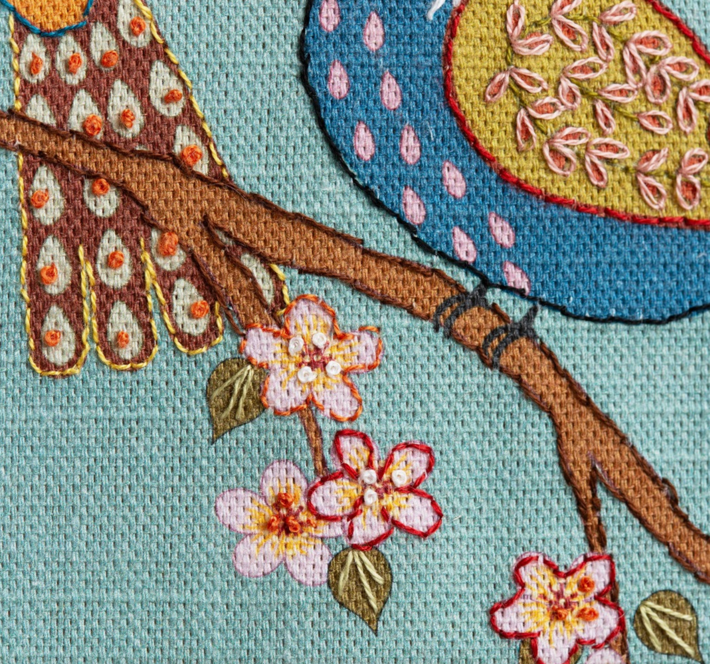 Birds Printed Linen Embroidery Kit - Natural Fibre Arts