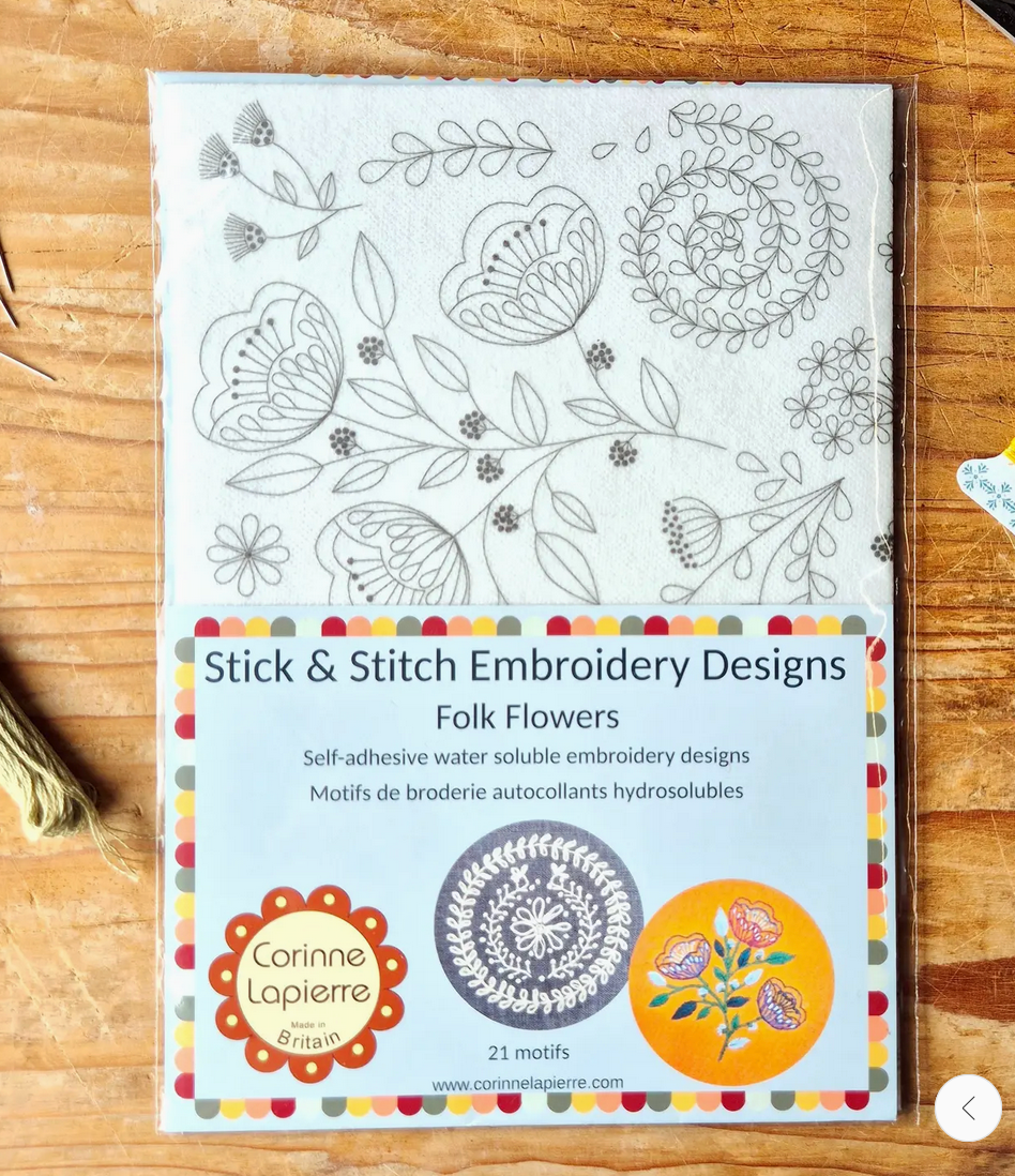 Stick  & Stitch Embroidery Folk Flowers - Natural Fibre Arts