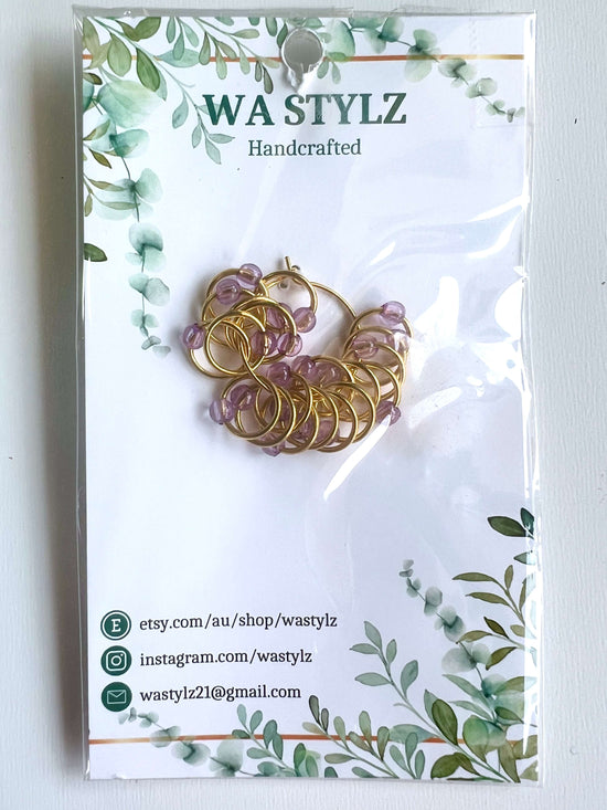 Stitch Markers | Set of 20 Lavender Beads - Natural Fibre Arts