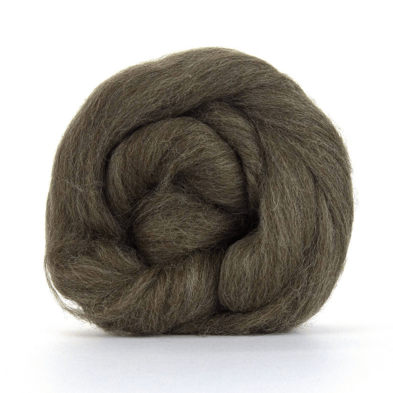 An unspun brown BFL top for spinning, felting, dyeing, weaving