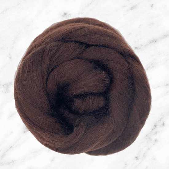 Mocha | Corriedale 100 gram Spinning Tops - Natural Fibre Arts