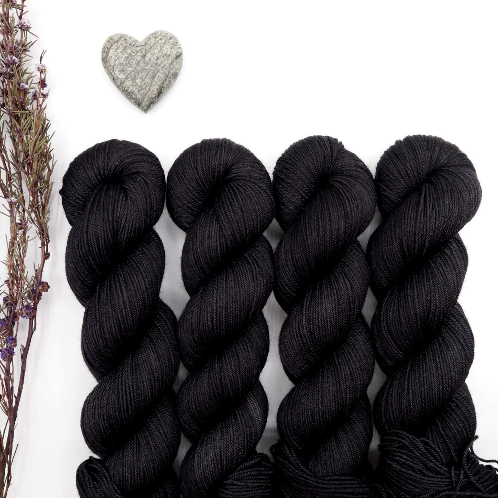 Merino Silk Yak Yarn - Nearly Black - Natural Fibre Arts