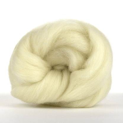 An unspun naturally white Shetland top for spinning, felting, dyeing, weaving