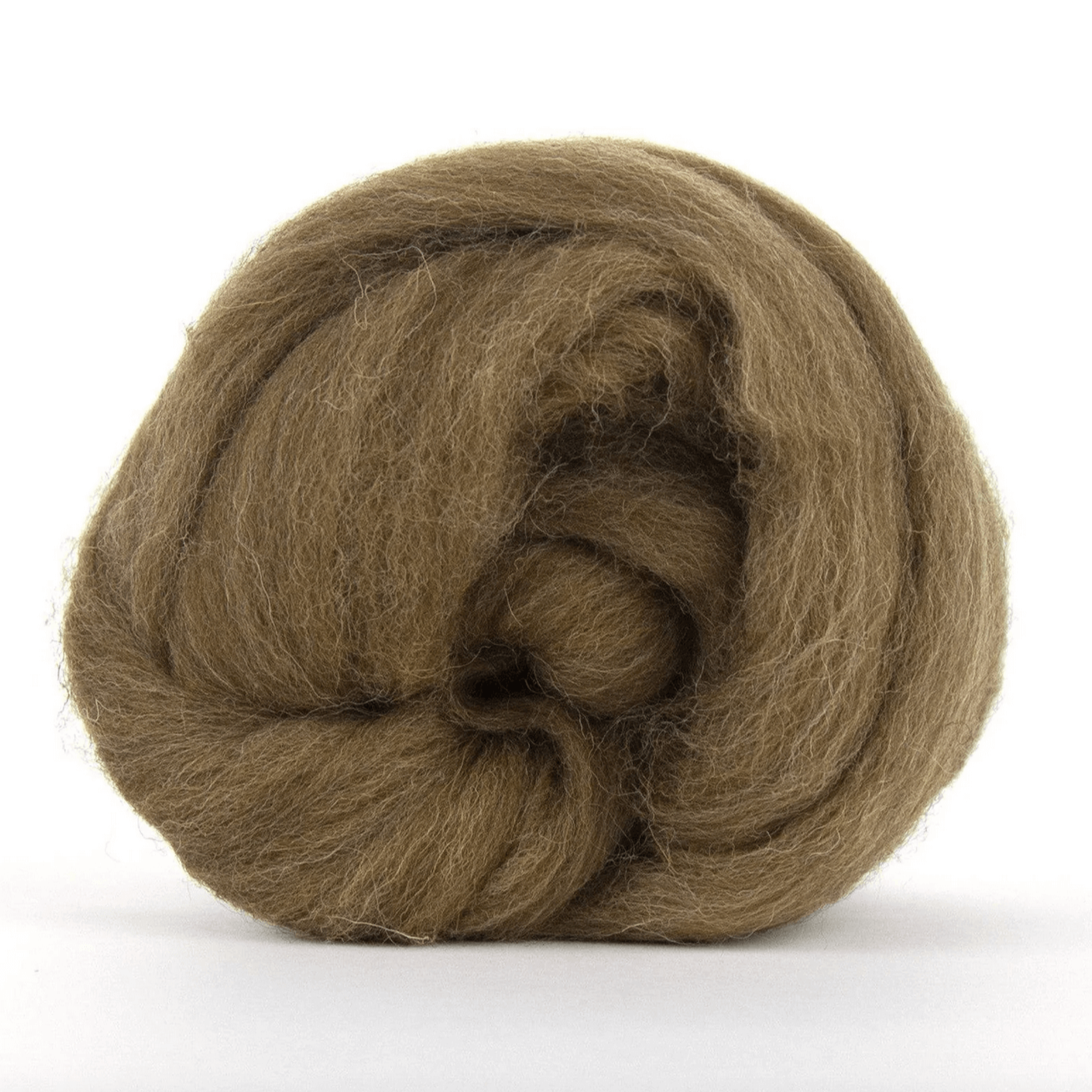 An unspun brown Moorit Shetland top for spinning, felting, dyeing, weaving