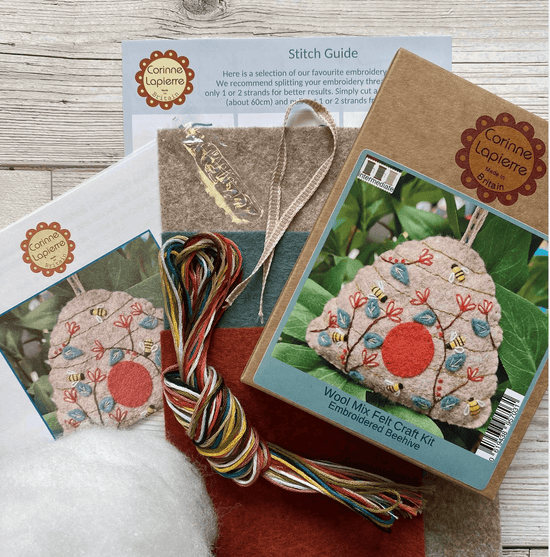 Beehive Felt Embroidery Kit - Natural Fibre Arts