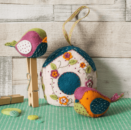 Birdhouse & Two Birds Felt Kit - Natural Fibre Arts