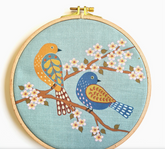 Birds Printed Linen Embroidery Kit - Natural Fibre Arts