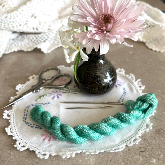BFL Silk Embroidery Thread - Mint Green - Natural Fibre Arts