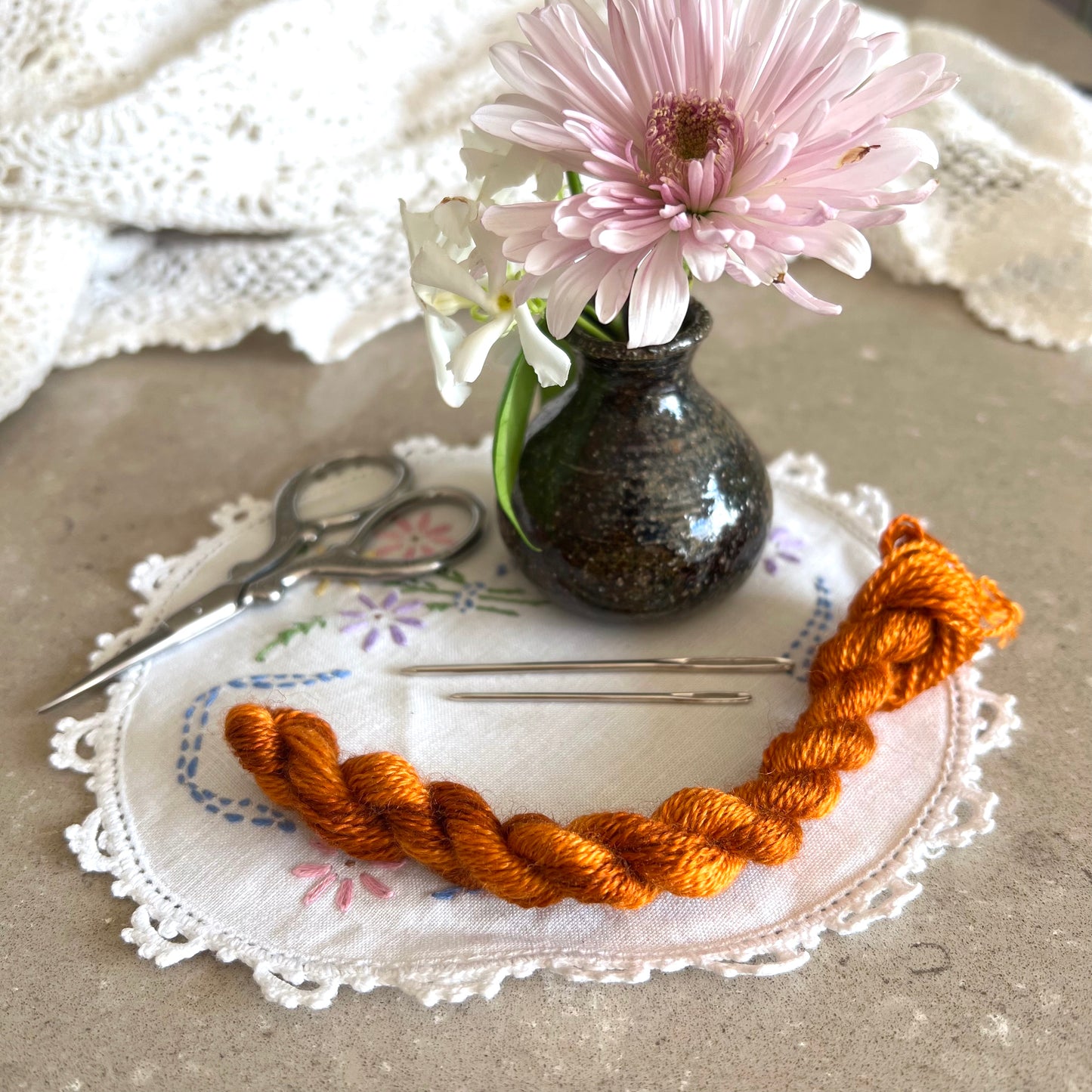 BFL Silk Embroidery Thread - Golden Orange Blend - Natural Fibre Arts